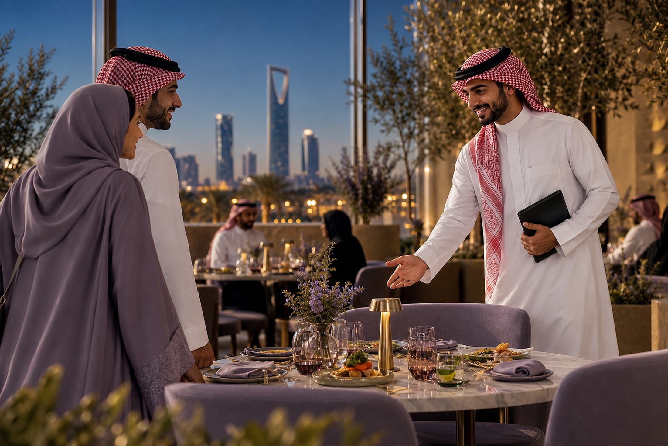 استقبال ضيوف في تجربة ضيافة